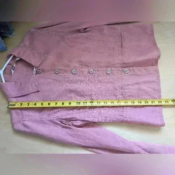 J. JILL LINEN BLOUSE size 6 color dark Pink 100% Linen - Picture 8 of 8
